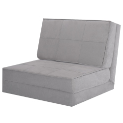 COSTWAY Convertible Fold Down Chair Flip Out Lounger Sleeper Bed Couch In Grey