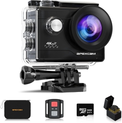 HLD 4K Wifi Action Camera \w 64GB Memory Card Waterproof Underwater 40M Sport 2.0" Lcd 170 ° Wide-Angle 2.4G Remote Control 2X1050Mah Batteries And