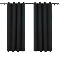 LIVINGBASICS 52X84Inch Blackout Curtain Window Curtains for Bedroom Or Living Room Darkening, Black, 1 Panel