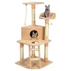 LIVINGBASICS 50" Cat Tree Condo House Cat Scratching Post With Toy