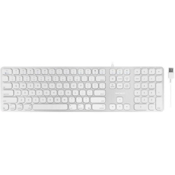 MACE GROUP INC Macally Aluminum Slim USB Keyboard With 2 USB Ports for Mac