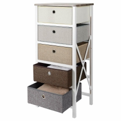 SORTWISE 5 Drawer Dresser Mdf Nightstand End Table Durable Storage Organizer for Bedroom Dorm Room Apartment