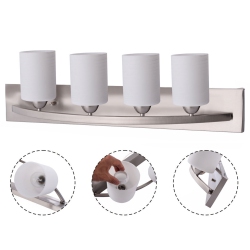 COSTWAY 4 Light Glass Wall Sconce Modern Pendant Lampshade Fixture Vanity Metal Décor