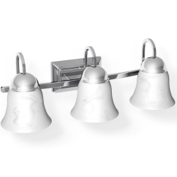 COSTWAY Bath Light 3-Light Led Brushed Nickel Vanity W/ Alabaster Glass Dimmable