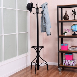 COSTWAY Metal Coat Hat Rack Organizer Clothes Hanger Hooks Tree Stand Umbrella Holder