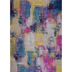 LA DOLE RUGS Yorkson Pink Indoor/outdoor Area Rug 2'7" X 4'11" In Grey