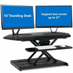COSTWAY Electric Height Adjustable Standing Desk Tabletop Sit to Stand Riser Monitor