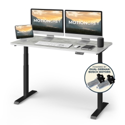MOTIONGREY Height Adjustable German Electric Dual Motors Sit to Stand Computer Home Table And Office Standing Desk - Frame \w Tabletop
