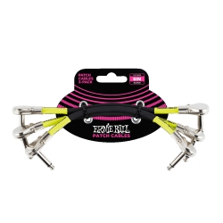 ERNIE BALL 6" Pancake Flat Angle / Flat Angle Patch Cable 3-Pack In Black