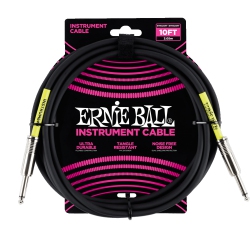 ERNIE BALL 10 Straight/straight Instrument Cable - In Black