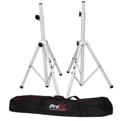 PROX T-Ss28P All Metal Speaker Stands W/ Bag - In White