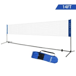 COSTWAY Portable 13.8'x5' Badminton Beach Volleyball Tennis Training Net W/ Carrying Bag