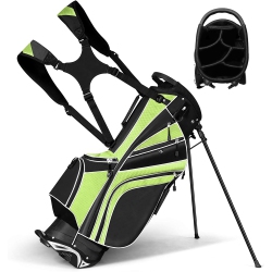 COSTWAY Golf Stand Cart Bag Club W/6 Way Divider Carry Organizer Pockets Storage In Green
