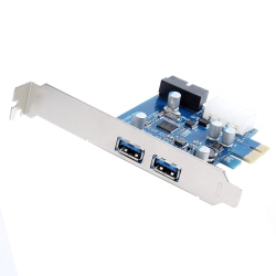 AXGEAR USB 3.0 PCi-E Controller Card 2 External Port W/ Internal 19 Pin Connection