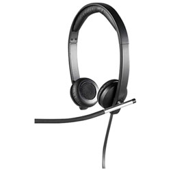 Logitech H650E On-Ear Noise Cancelling Binaural Headphones with Microphone - Black