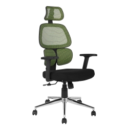 FURNITURER High Back Mesh Executive Office Chair With Neck Support-Green