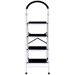 COSTWAY 4 Step Ladder Folding Stool Heavy Duty 330Lbs Capacity Industrial Lightweight