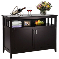 COSTWAY Wood Kitchen Storage Cabinet Buffet Server Dining Table Sideboard Tv Stand