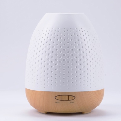 VGI 380 Ml Wood Grain Cool Mist Humidifier Ultrasonic Aeromatherapy Oil Diffuser (105)-White/oak