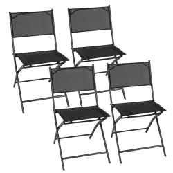 COSTWAY Set Of 4 Patio Folding Chairs Camping Deck Garden Pool Beach Furniture