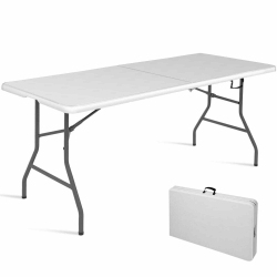 COSTWAY 6' Folding Table Portable Plastic Indoor Outdoor Picnic Party Dining Camp Table