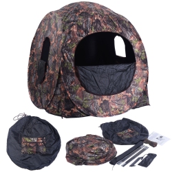 COSTWAY Portable Hunting Blind Pop Up Ground Camo Enclosure Weather Resistant