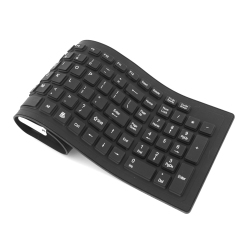 AXGEAR Waterproof Silicone Keyboard Foldable Flexible USB Dustproof Dirtproof Full Size