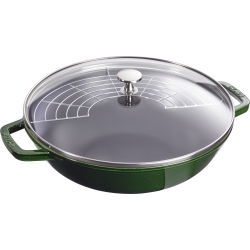 STAUB Basil Cast Iron Wok - 12" / 30Cm In Green