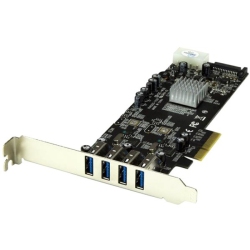 STARTECH .com 4 Port PCi Express (PCie) Superspeed USB 3.0 Card Adapter W/ 2 Dedicated 5GBps Channels - Uasp - SATA / Lp4