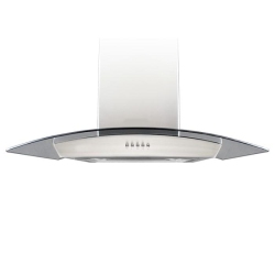 AGUA CANADA - Hamelin - 30" Range Hood Round W/ Glass Stainless Steel Wall Mount, 500 Cfm W/ Leds Lights
