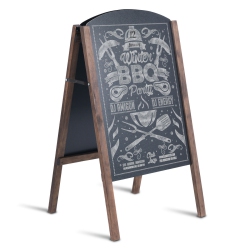 COSTWAY 31.5" Wood A-Frame Chalkboard Menu Sign Board Sidewalk Wedding Signage