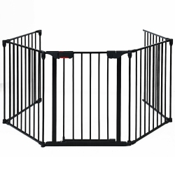 COSTWAY Fireplace Fence Safety Fence Hearth Gate Bbq Metal Fire Gate Pet In Black