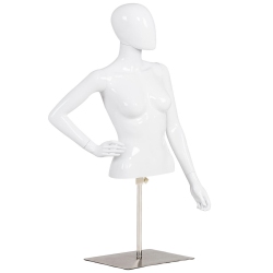 COSTWAY Female Mannequin Realistic Torso Half Body Head Turn Dress Form W/ Base
