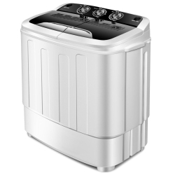 GYMAX Compact Mini Twin Tub 8Lbs Washing Machine Washer Spinner