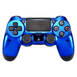 HLD Chrome Edition Front Housing Shell Faceplate for Playstation 4 Ps4 Slim Ps4 Pro Controller In Blue