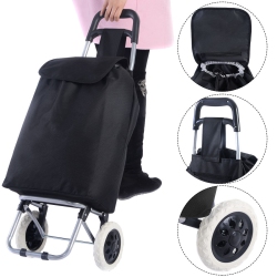 COSTWAY Light Weight Wheeled Shopping Trolley Push Cart Bag Large Capacity