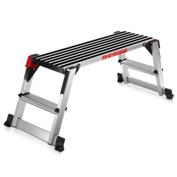 COSTWAY 330Lbs Aluminum Step Stool Folding Bench Work Platform Non-Slip Drywall Ladder
