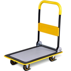 COSTWAY 330Lbs Folding Platform Cart Dolly Push Hand Truck Moving Warehouse Foldable