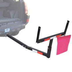 COSTWAY Pick Up Truck Bed Hitch Extender Adjustable Steel Extension Rack Loads Flag