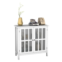 COSTWAY Storage Buffet Cabinet Glass Door Sideboard Console Table Server Display