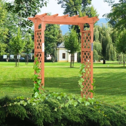 COSTWAY Arbor Over 7Ft High Wooden Garden Arch Trellis Pergola Outdoor Patio Plant