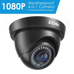 ZOSI Add-On Wired 1080P 2Mp Hybrid 4-In-1 Analog Outdoor Surveillance Camera for HD-Tvi/ahd/cvi/cvbs Dvr Security System, Ip66, 80Ft Night Vision -