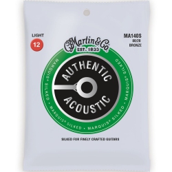 MARTIN GUITARS Martin Authentic Marquis Silked Acoustic Guitar Strings - 80/20, Light