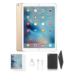 APPLE Refurbished (Good) - Ipad Pro 12.9" 128GB Wifi Only Tablet Comes With Bundle: Case, Tempered Glass, & Charger In Gold
