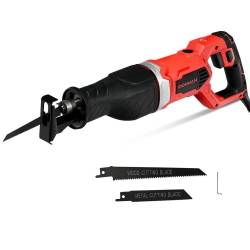 COSTWAY 9Amp 1-1/8" Compact Reciprocating Saw W/power Indicator & 3 Blades Cutting Tool