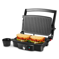 ISILER Panini Maker, 2 Slice Panini Press Grill, Sandwich Maker Non-Stick Coated Plates, Opens 180 Degrees for Panini
