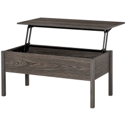 HOMCOM 39" Modern Lift Top Coffee Table With Hidden Storage Compartment, Center Table for Living Room In Grey