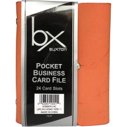 BUXTON Pocket Business Card File - 24 Card Slots – In Orange