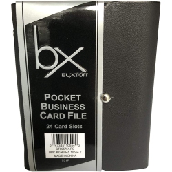 BUXTON Pocket Business Card File - 24 Card Slots – In Black
