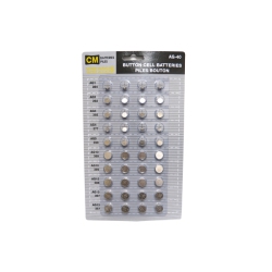 CHATEAU 40-Pack Button Batteries Combo (Ag1, Ag3, Ag4. Ag5, Ag10, Ag12, Ag13)